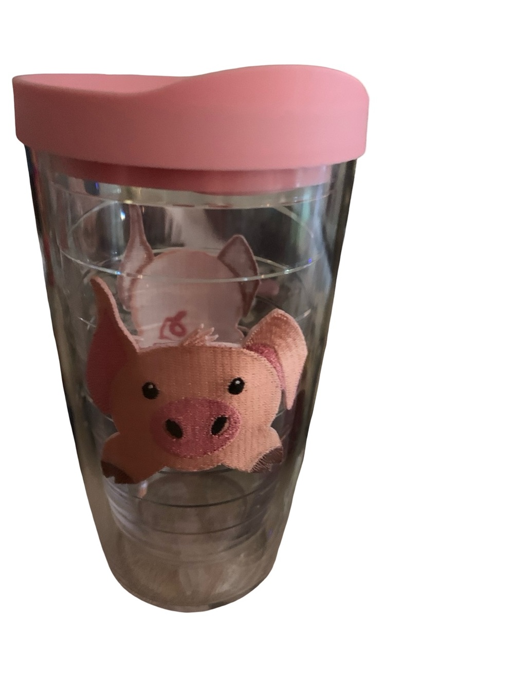Pig Piggy Tervis Tumbler 16Oz w Pink Travel Lid NEW Front Back Emblem Face Tail